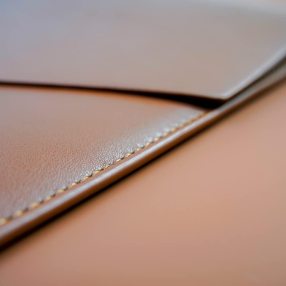 PU Leather Laptop Sleeve 13 Inch Compatible for 13 MacBook Air M3 M2,13 MacBook Pro M2, Surface Pro, Dell XPS 13 with Small Pouch, Mouse Pad and Cord Organizer Color Dark Brown
