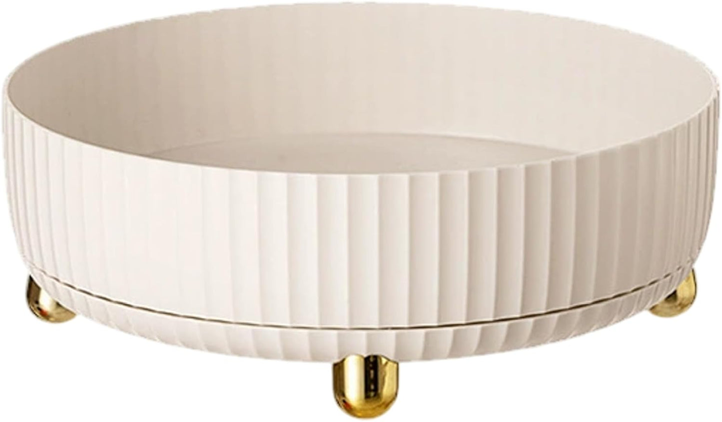 Rotating Makeup Organizer, 8.7 Inch Large Capacity Vanity Tray for Perfume & Cosmetics, Plastic