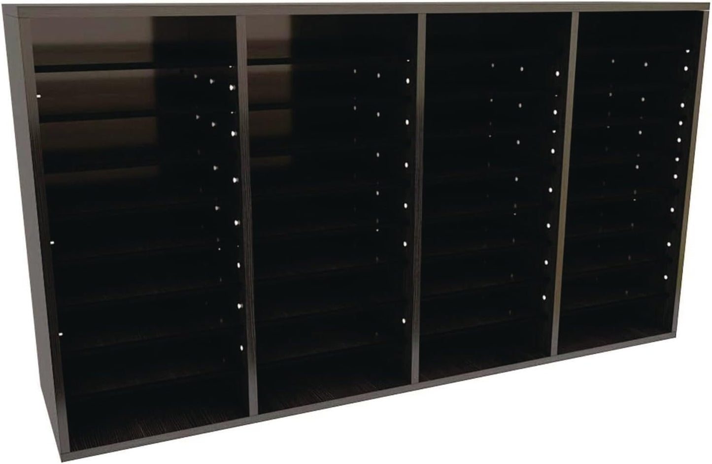 AdirOffice Wooden Adjustable Literature Organizer, 36 Compartment Office Mailbox, or Classroom Literature Organizer, Black