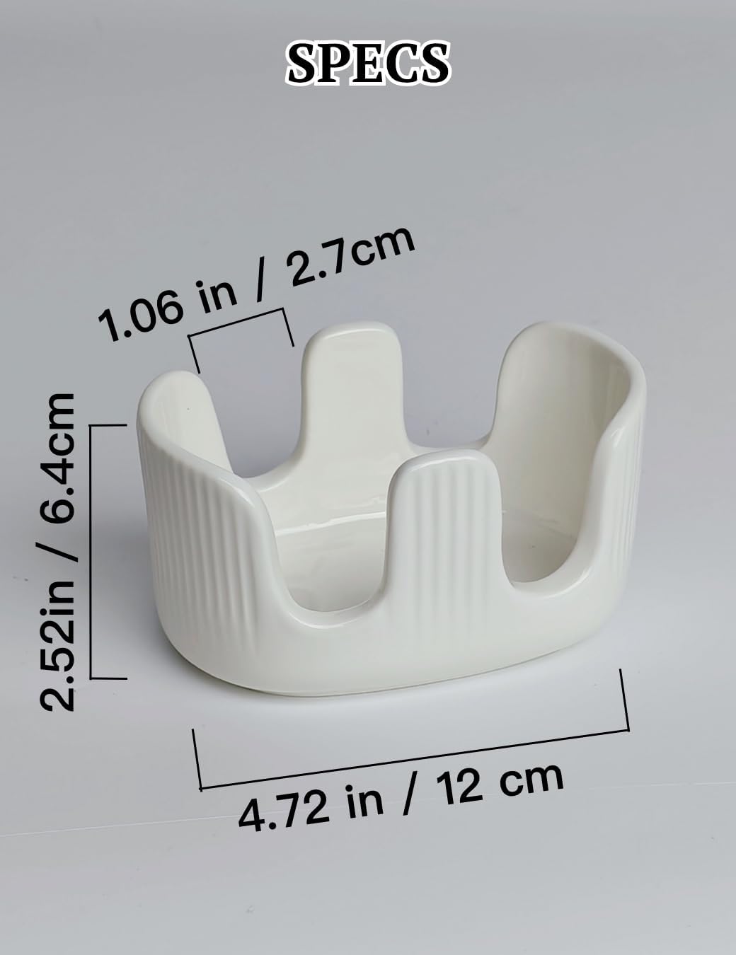 Ceramic Sponge Holder, 2-Slot Dish Sponge Holder for Kitchen Sink, Keeps Sponges Dry & Countertop Clean, Rust-Free & Dishwasher Safe, Stylis Design, Modern White