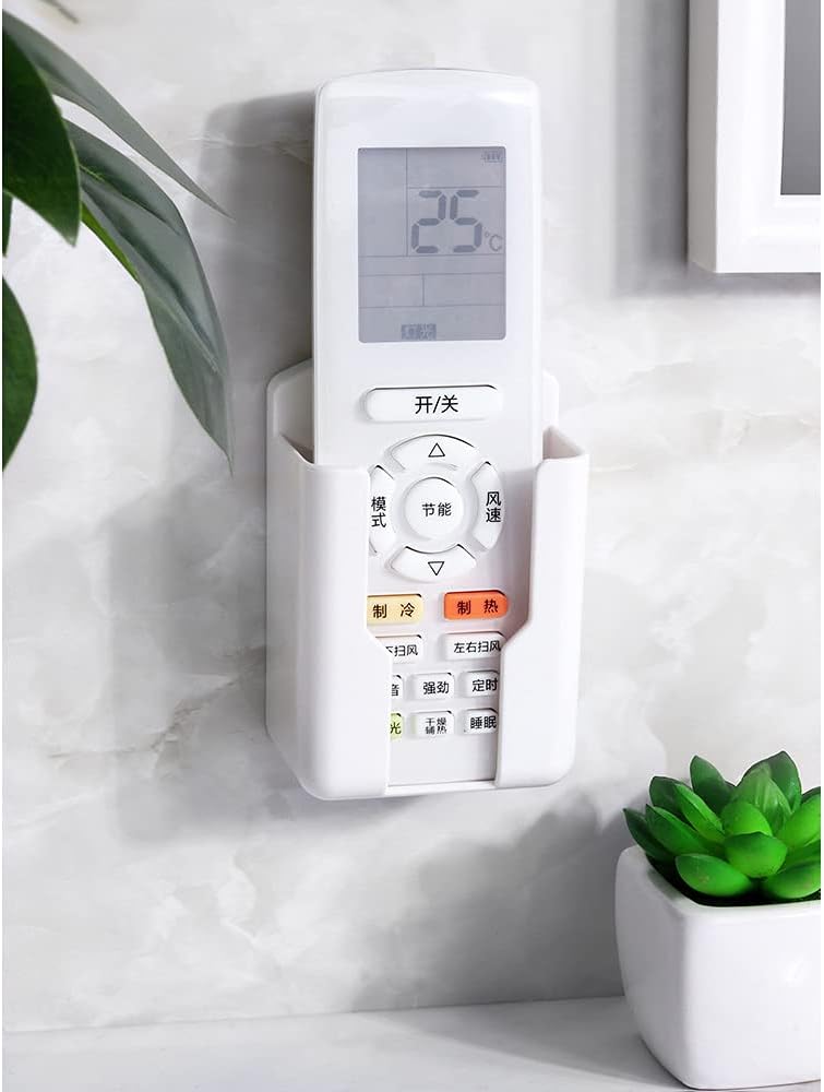 2 Pcs Wall Mount Remote Control Holder Media Player Controller Holder, Air-Conditioner Remote Tray TV Remote Organizer Caddy Box for Home Nightstand Office Desk School Supply Storage (Large,3.3inch)