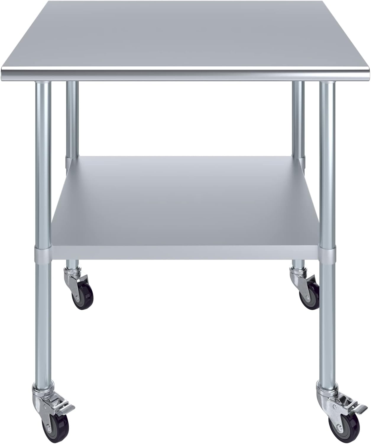 AmGood 36" Long x 30" Deep Stainless Steel Table with Casters