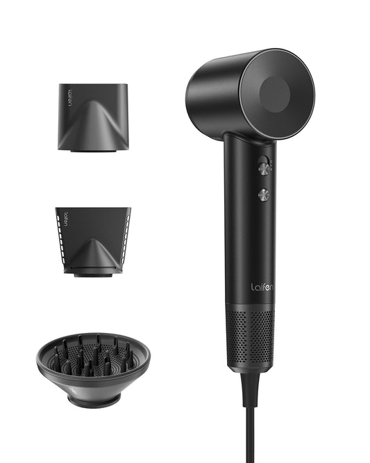 Laifen Swift Special Hair Dryer, High Speed 200M Ionic Blow Dryer with 110, 000 RPM Brushless Motor for Fast Drying, Low Noise, Hairdryer with Magnetic Nozzles