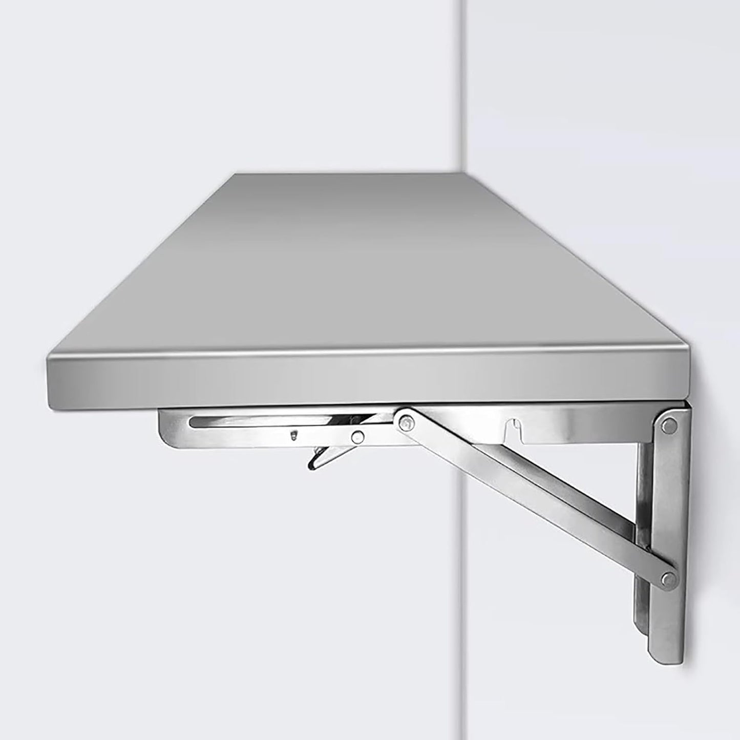 Stainless Steel Folding Table,Wall-Mounted Drop Leaf Table,Wall Mounted Folding Table for Laundry Room,Modern Home Office Fold Up Table Desk,Folding Design,Space Saving. (Size : L80*W30cm)