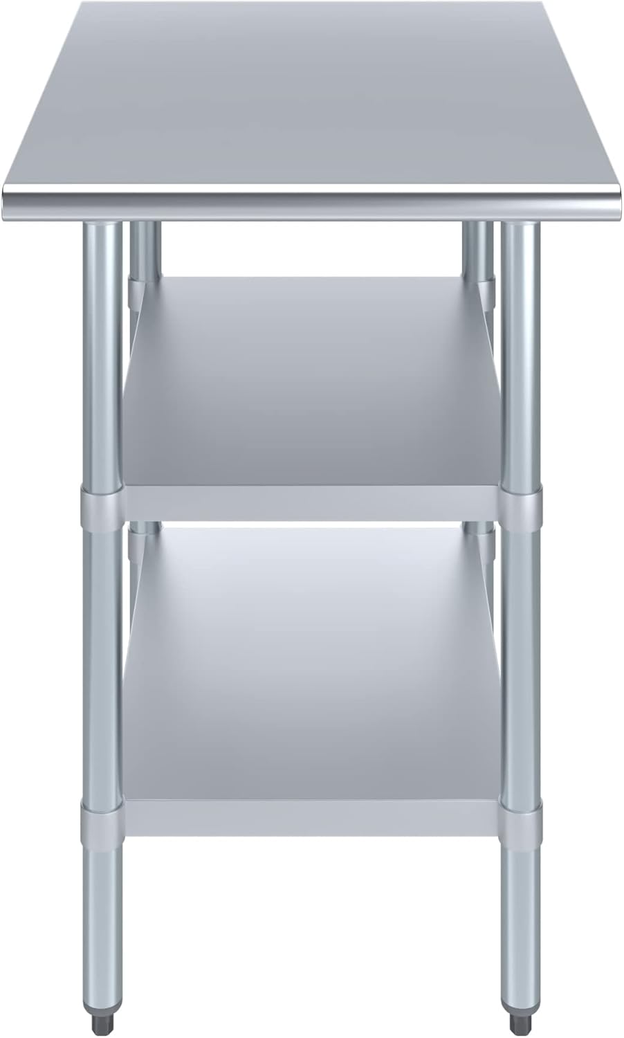 AmGood Stainless Steel Work Table with 2 Shelves | NSF | Metal Utility Table (24" Long x 30" Deep)