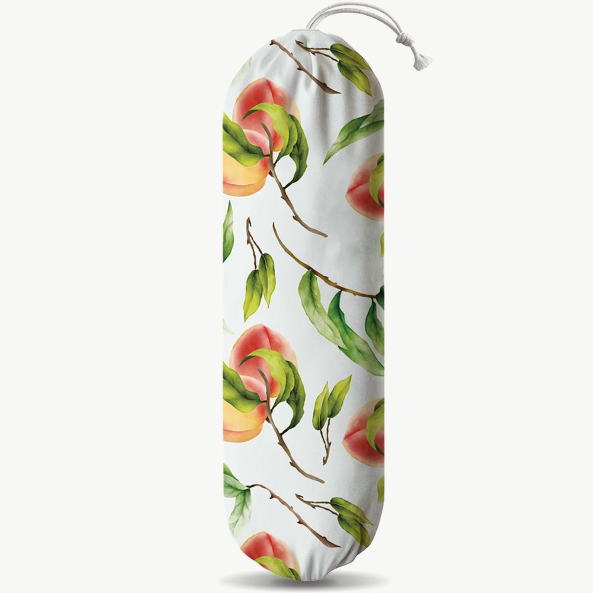 Peach Plastic Bag Holder, Canvas Grocery Bags Organizer for Home Kitchen Pantry, Plastic Bags Storage Container Dispensers, Home Kitchens Decor Gifts, Kitchen Pattern Garbage Bag 49