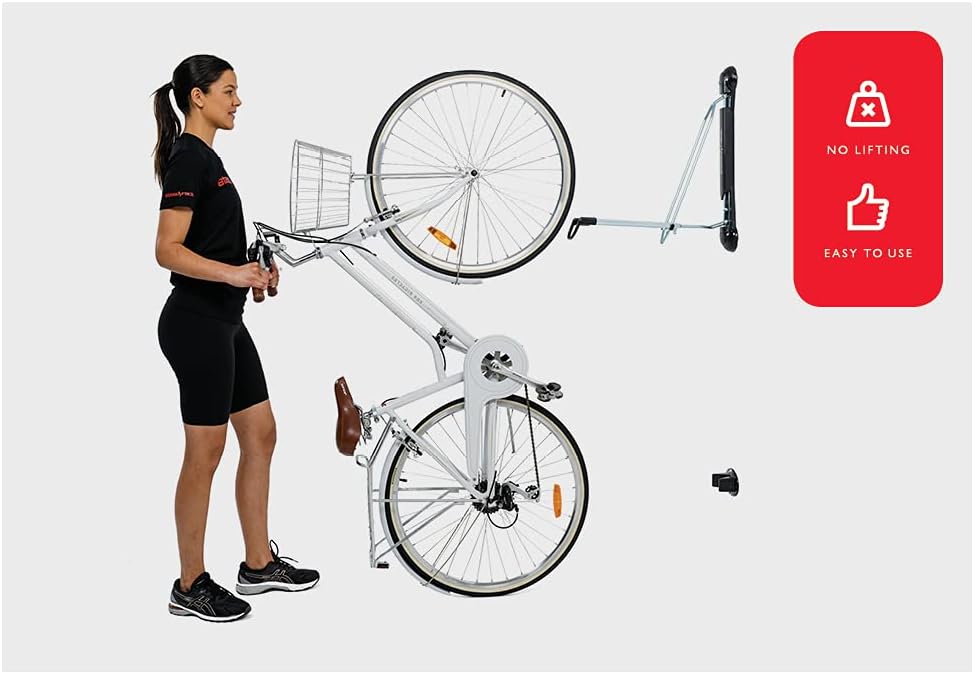 Steadyrack Bike Rack - Easy Lift Swivel Bike Wall Mount, Vertical Storage Solution for Bicycles with Fenders or Mudguards, Garage Bicycle Rack Wall Mount for Home