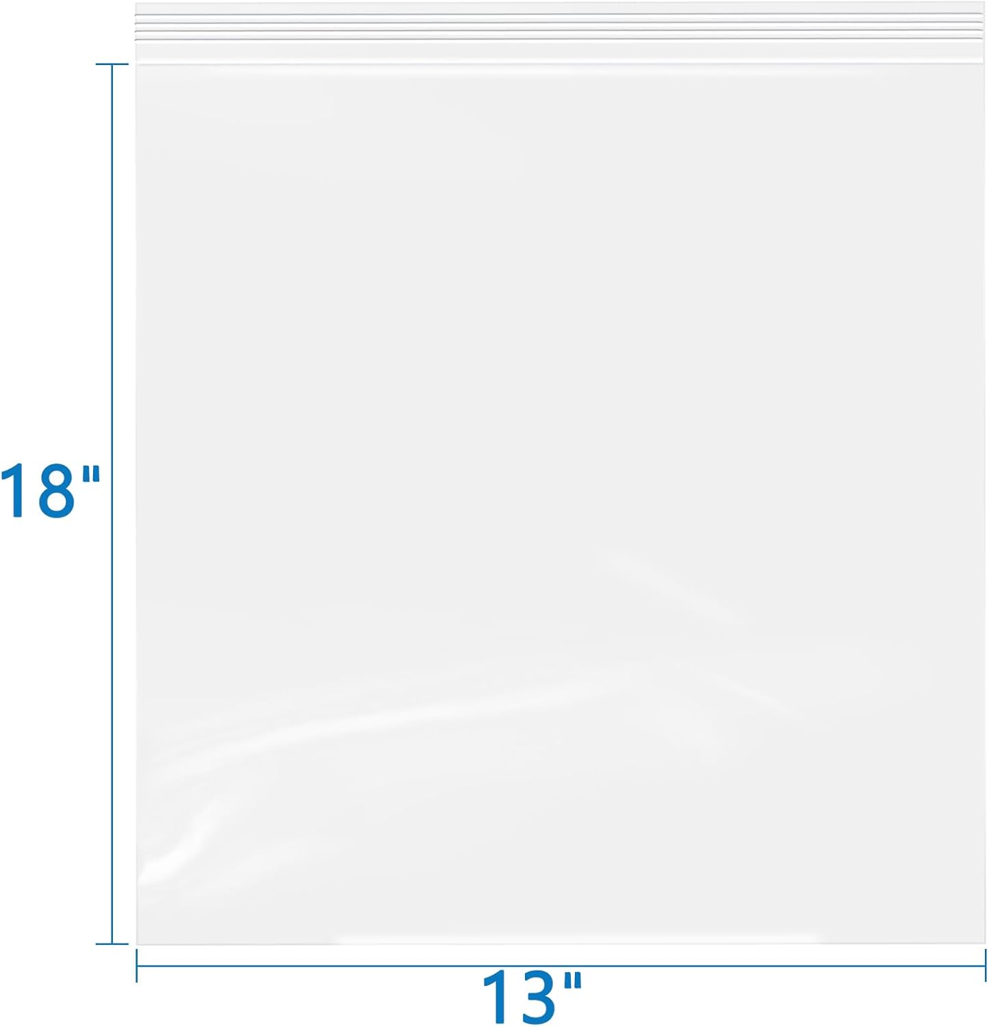 iMailer- 13" x 18" 100 Pack- 2 Mil Resealable Zip Bags- Clear Plastic Bags with Zip Top Lock for Storage, Organizing, Crafts, Travel
