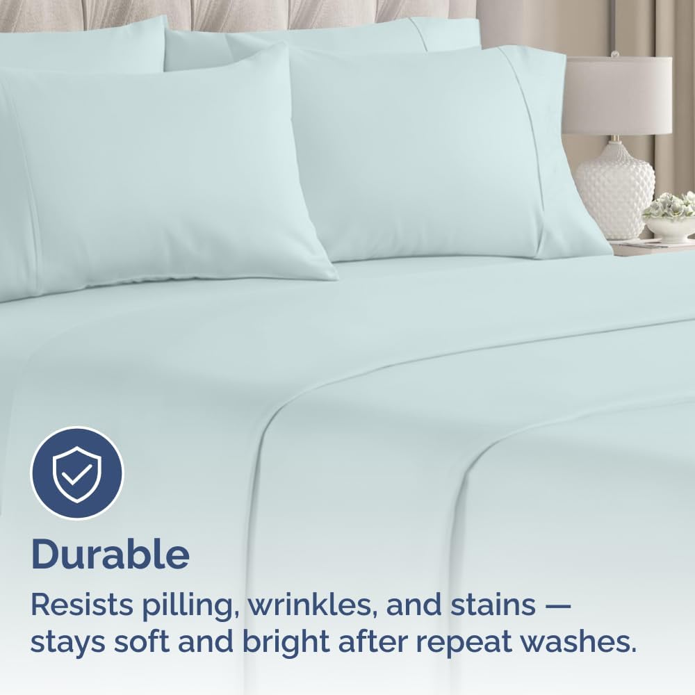 King Pillow Cases - 4 Pack - Super Soft Pillowcase Covers - Envelope Enclosure - Hotel Quality Pillow Protectors - Wrinkle Free, Shrink and Stain Resistant - Machine Washable - 20" x 40" (Ice Blue)