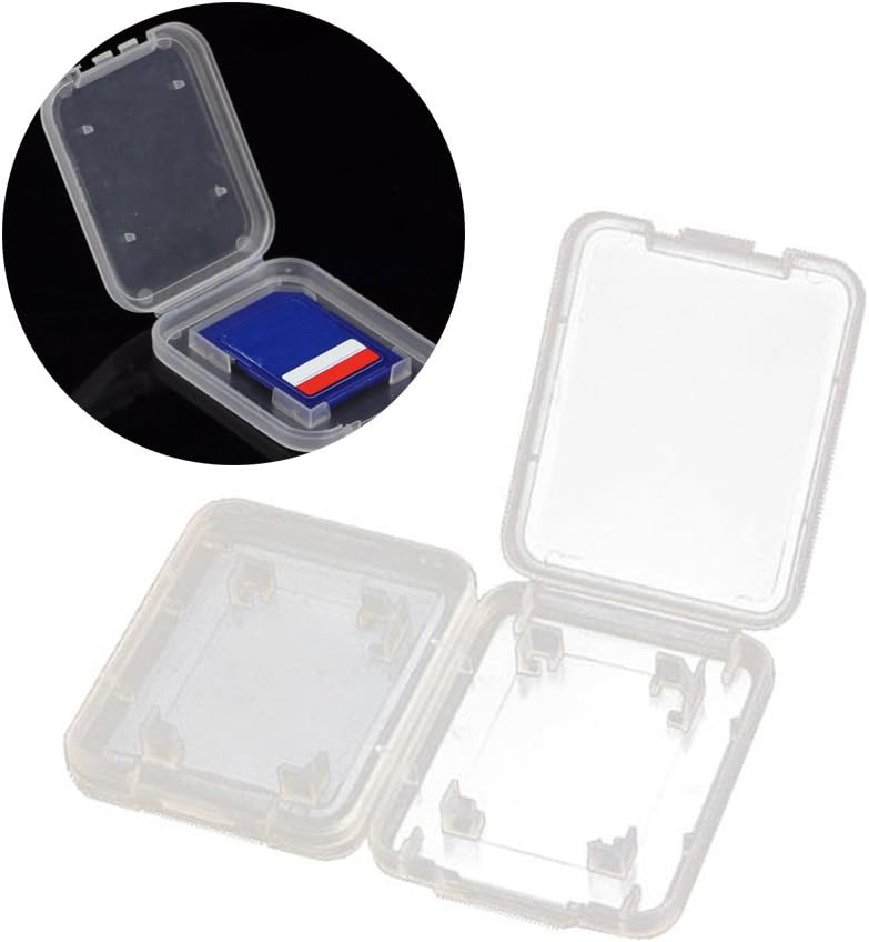 Plastic Memory Card Storage Case Compatible with SD MMC/SDHC PRO Duo White (20 PCS)