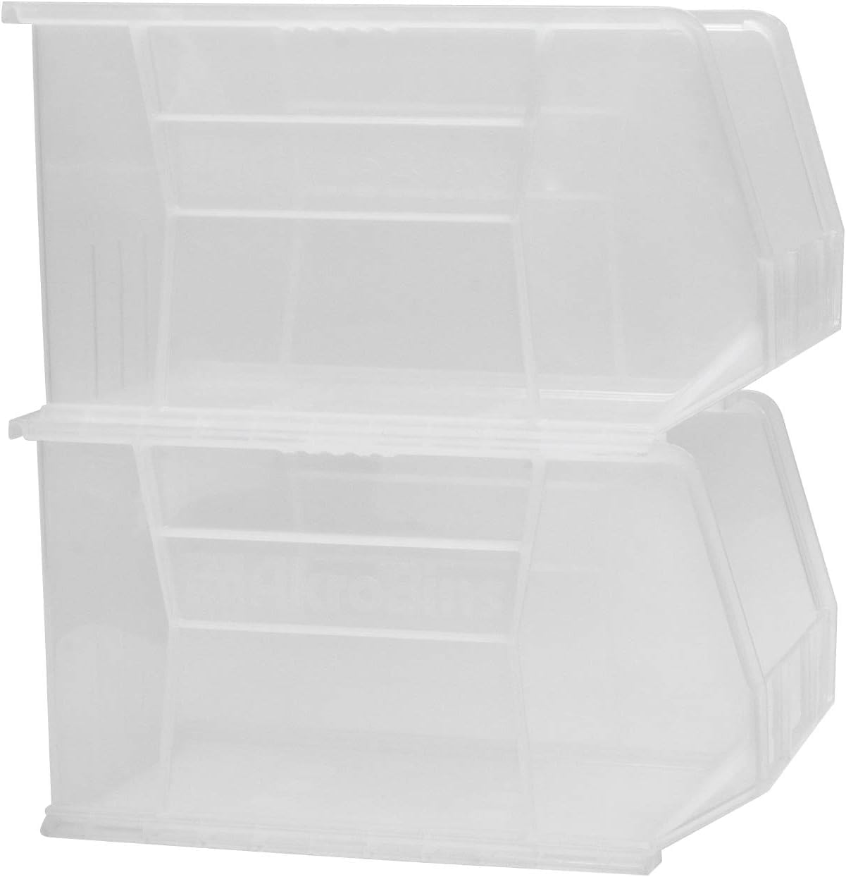 Akro-Mils 30260 AkroBins Plastic Storage Bins, Space-Saving Stackable Bins for Garage, Pantry, Craft Organization, 18" x 11" x 10", Clear, 6-Pack