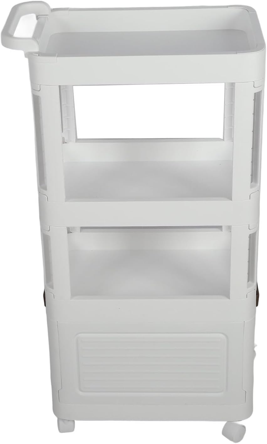 Rolling Storage Cart with Wheels, 4 Tier Organizer Mobile Shelving Unit Utility Cart Tower Rack for Kitchen Bathroom Laundry Narrow Places, Kitchen, Storage Container (823)