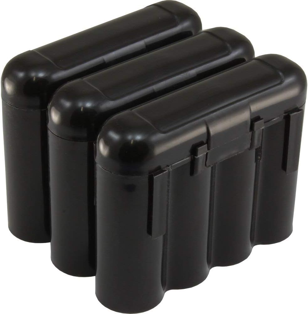 Powertron Batteries 3 Pack AA/AAA / CR123A Black Battery Holder Storage Cases