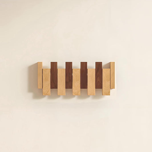 Wooden Wall Hooks,Beech Wood Coat Rack with Magnetic Closure with 4 Hooks, 45° Angle Rust-Proof Entryway Hooks for Sturdy Hanging, Eco-Friendly Finish for Hallway, Bedroom, Bathroom