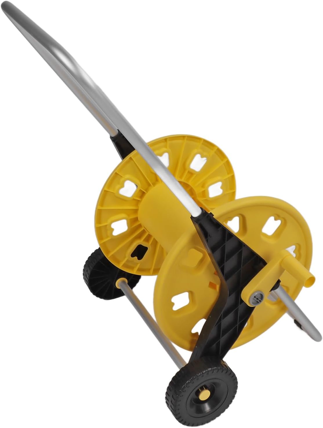 Garden Hose Reel Cart Yellow Hose Reel Trolley Water Hose Cart Holds 80m Water Pipe