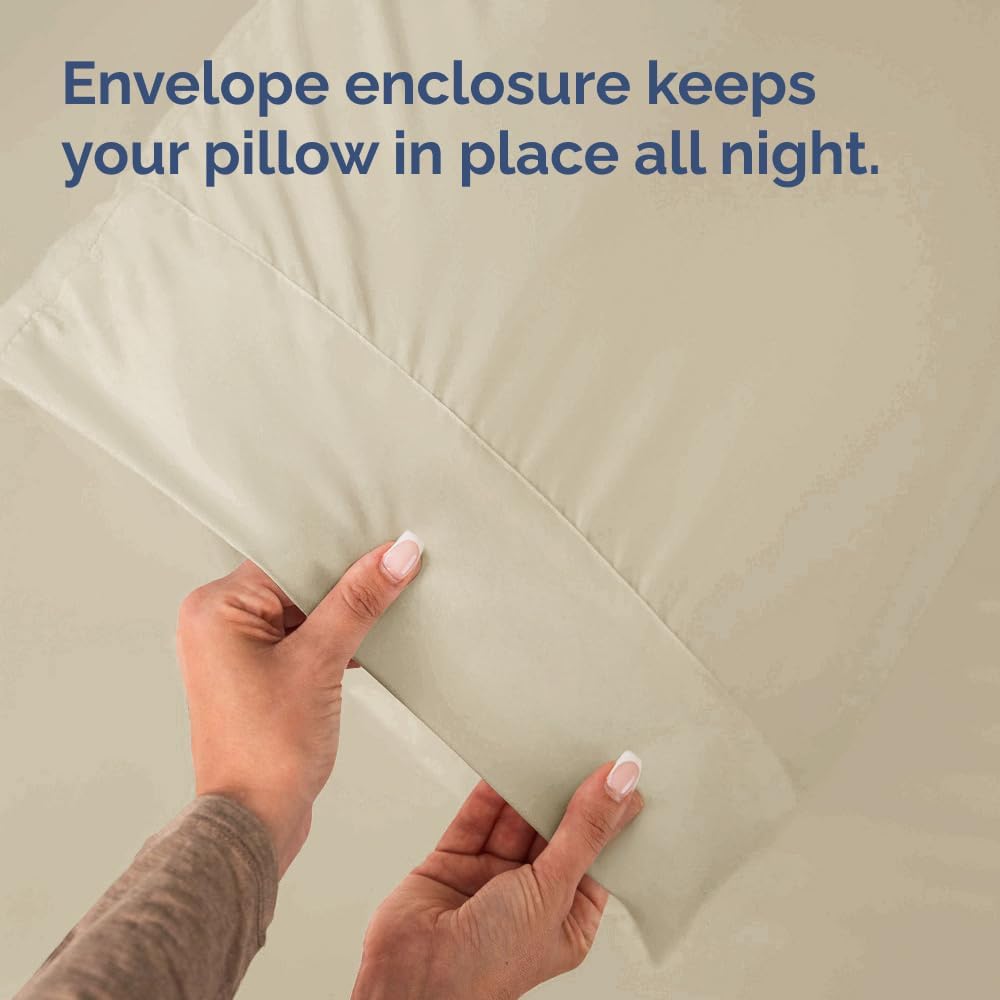 Queen Pillow Cases - 4 Pack - Super Soft Pillowcase Covers - Envelope Enclosure - Hotel Quality Pillow Protectors - Wrinkle Free, Fade, Shrink & Stain Resistant - Machine Washable - 20" x 30" (Wheat)