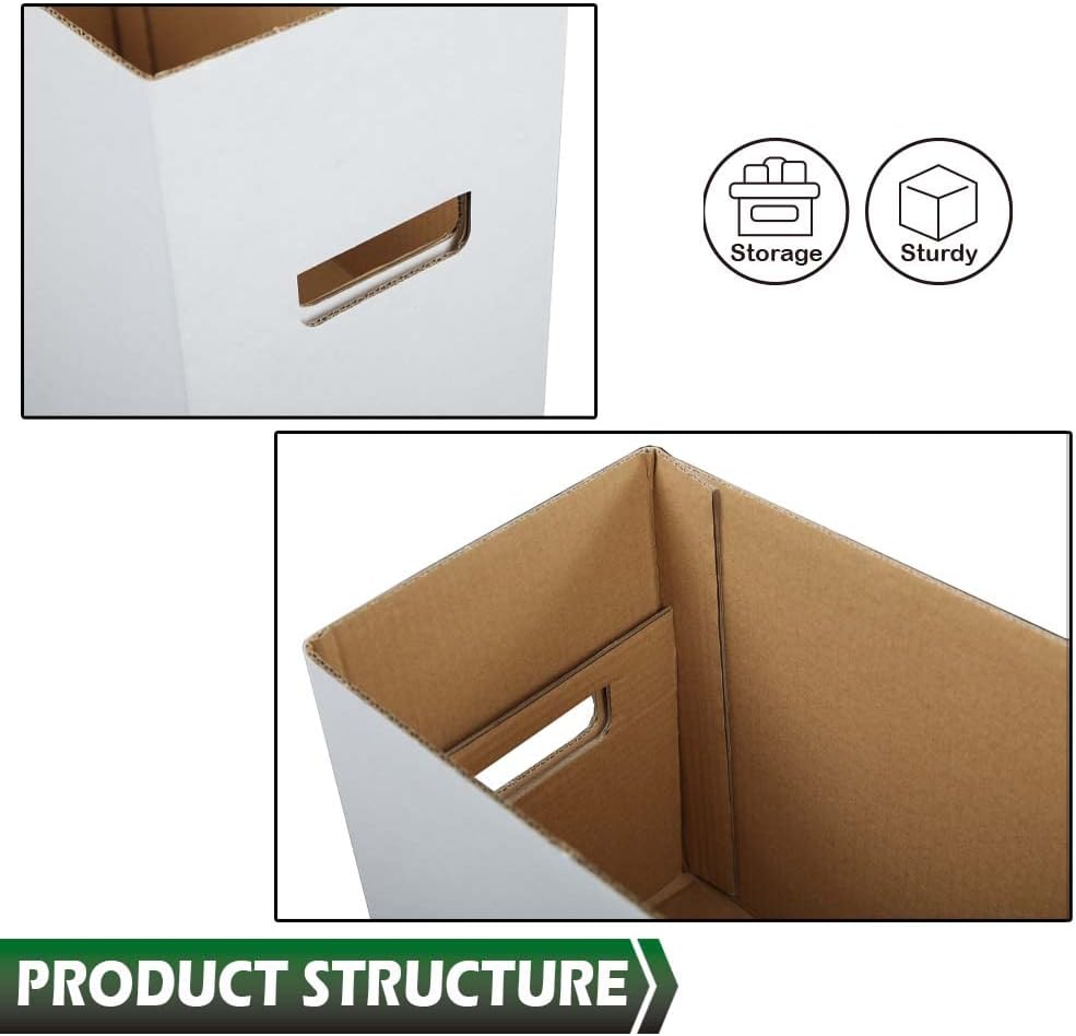 GRAND ORANGE 10PCS Comic Books Storage Boxes Short Holds 150-175 Stackable Cardboard Durable Archive