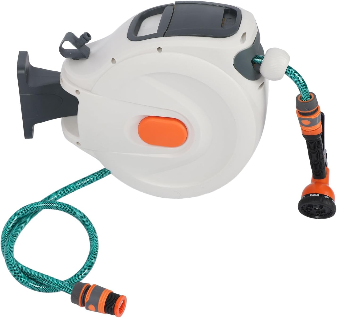 Fafeicy Retractable Garden Hose Reel, 180 Degree ABS Retractable Garden Hose Reel Wall Mount Any Length Lock for Watering