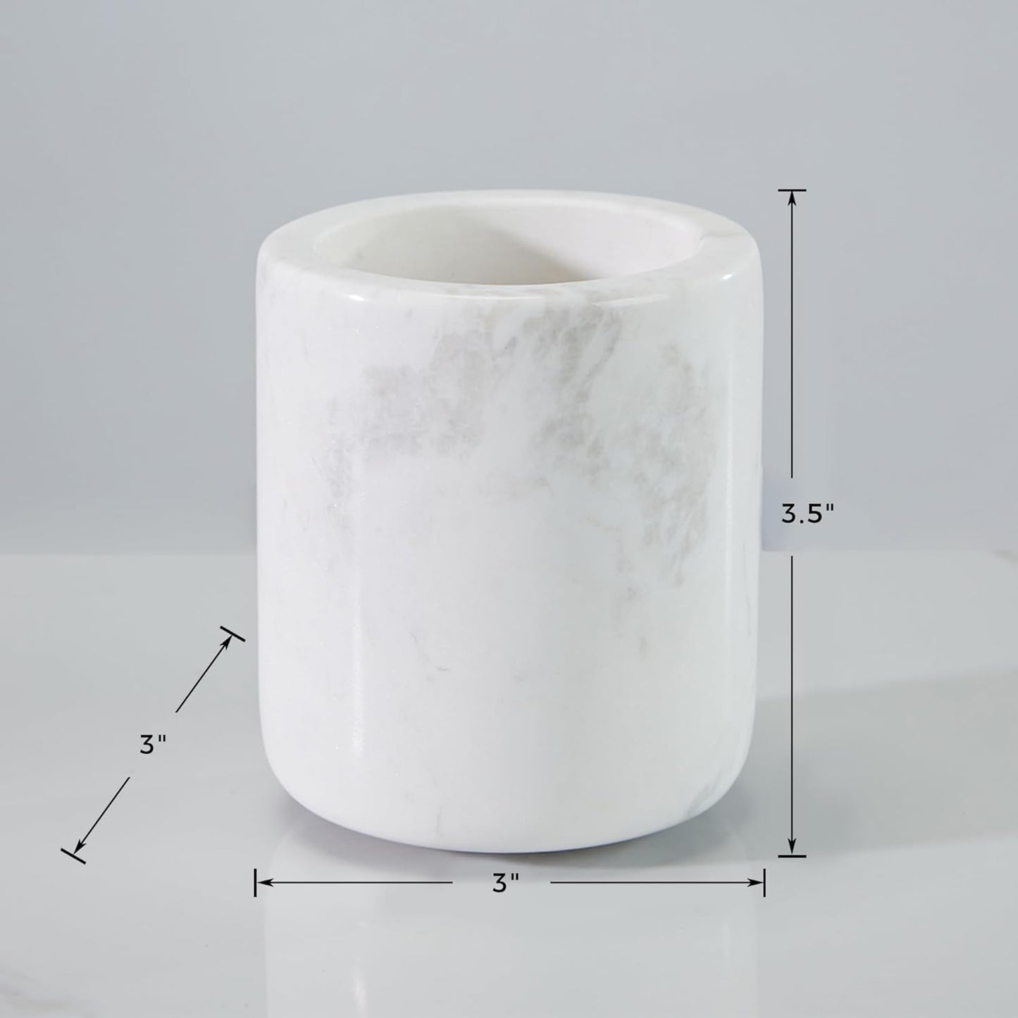 Natural White Marble Toothbrush Holder for Bathroom, Mordern Organic White Marble Toothbrush Cup, Luxury Texture Razor Holder, Razor Organizer for Dressing Table, Countertop, Hotel