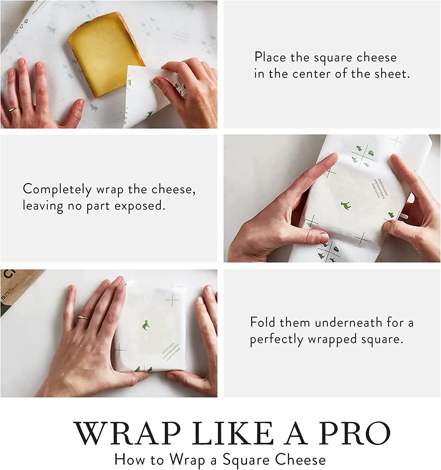 Formaticum 45-Pack Zero Cheese Storage Paper, Compostable, Biodegradable, and Plastic-Free Paper to Keep Cheese and Charcuterie Fresh, Kitchen Organization 9 x 13 Inches