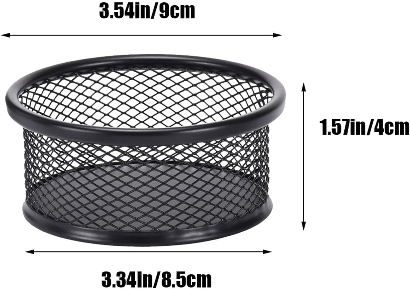 Black Metal Paper Clip Holder Mesh Paperclip Bowl Binder Clip Dispenser Desk Bobby Pin Container Organizer for Home Office Classroom School Desk Supplies Holders