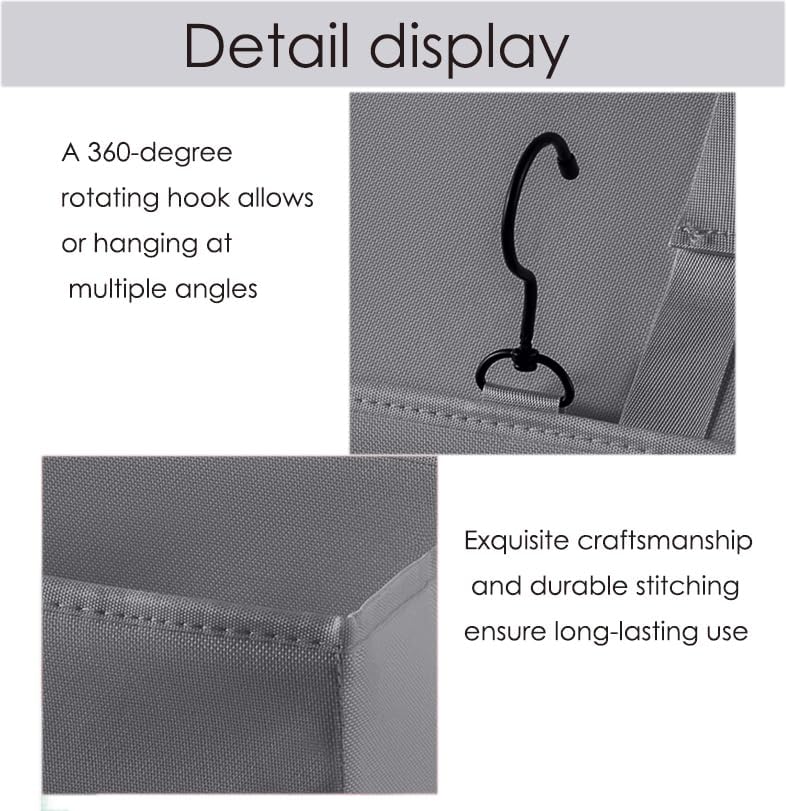 Bedside Caddy Bedside Storage Organizer,Bed Caddy With Thickened Material Suitable for Homes, Dormitories, Hospitals, Cribs, RVs，Great for Magazines,Books,Remote, Phone (Grey)