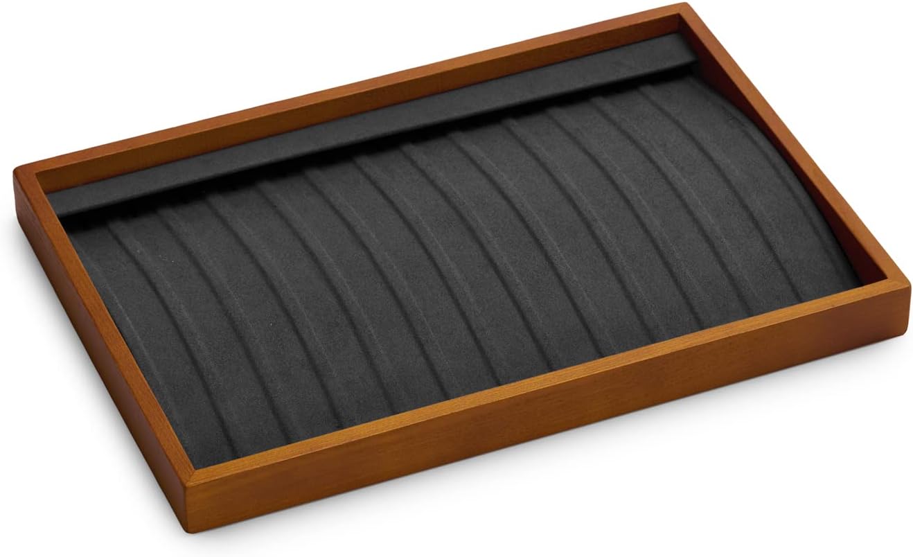 Oirlv Wood 13 Grids Necklace/Bracelet/Pendant Display Tray Jewelry Drawer Organizer Stackable Jewelry Trays(Grey)