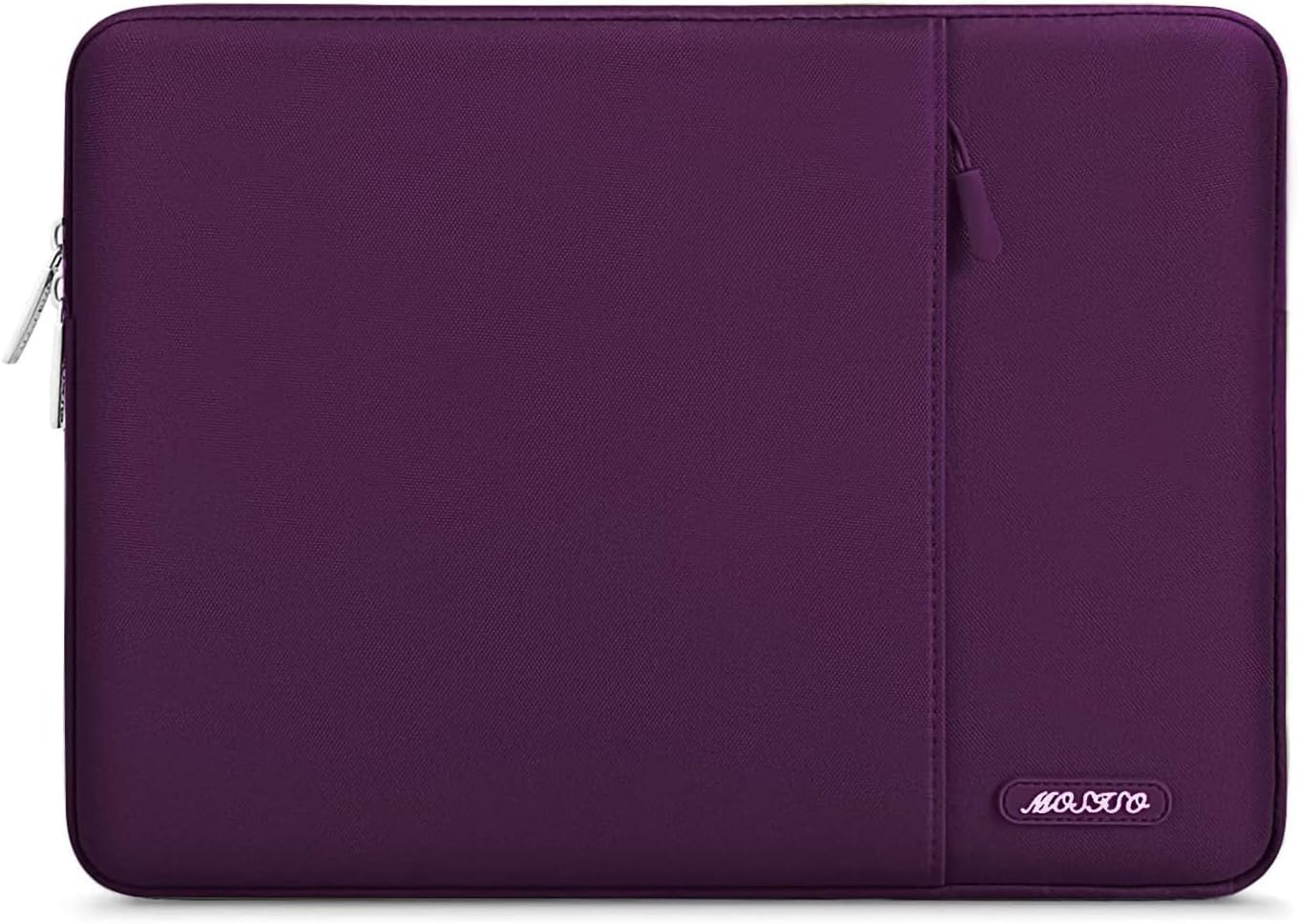 MOSISO Laptop Case 13.3 inch, 13-13.3 inch Laptop Sleeve Compatible with MacBook Air/Pro 13/Pro 14 M5 M4 M3 M2 M1, HP Dell ASUS Lenovo,Polyester Vertical Computer Sleeve Bag with Pocket,Magenta Purple