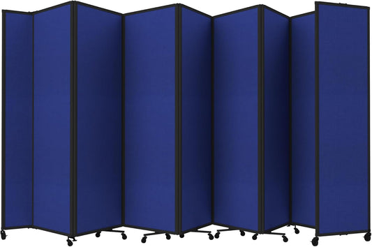 Versare Room Divider 360 Portable Wall Partition | Folding Panels | Large Freestanding Divider | Locking Wheels | Temporary Room Separator