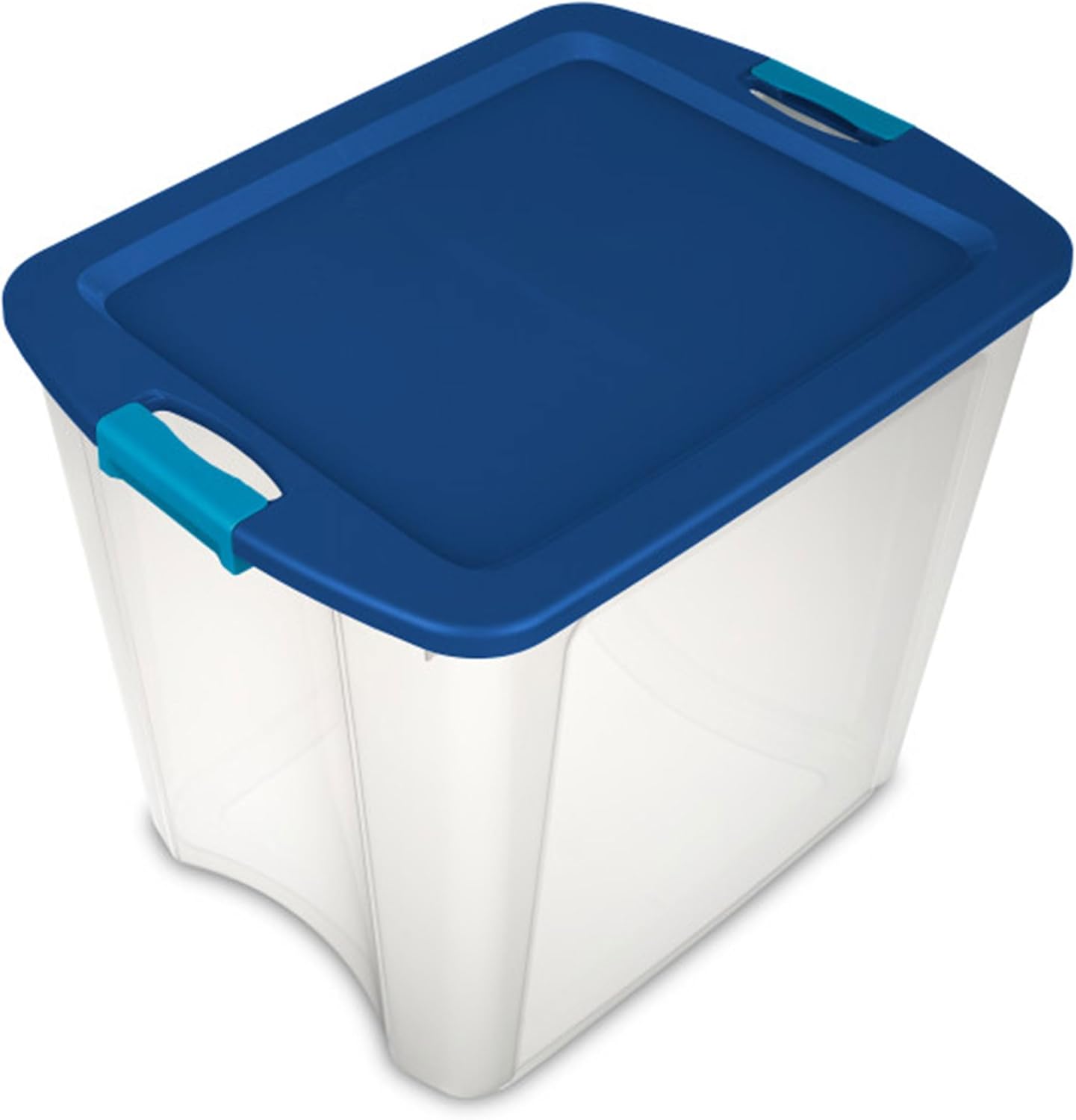 Sterilite 8-Pack Latch and Carry, Clear Plastic Storage Bins with Latching Lids and Full-Grip Handles, 27 Gallon