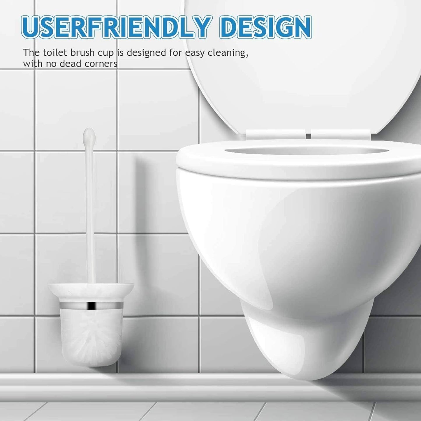 Cabilock 2pcs Toilet Brush Holder Bowl Frosted Glass Cup for Space Saving for Home Restrooms Bathroom Toilet Brush Storage