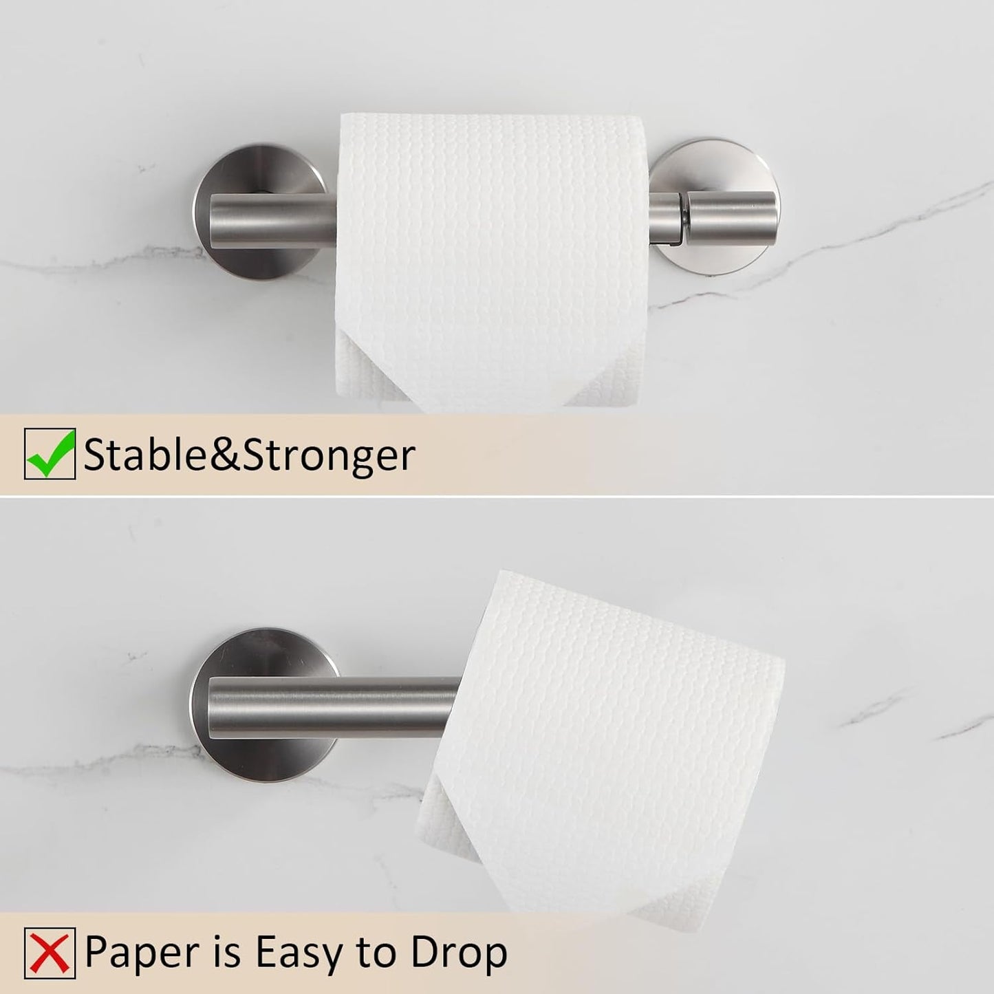 BGL Toilet Paper Holder Brushed Nickel Wall Mount, Brush Nickel Bathroom Toilet Paper Holder Brushed Nickel SUS 304 Stainless Steel, Double Post Pivoting Toilet Paper Roll Holder for Bathroom RV