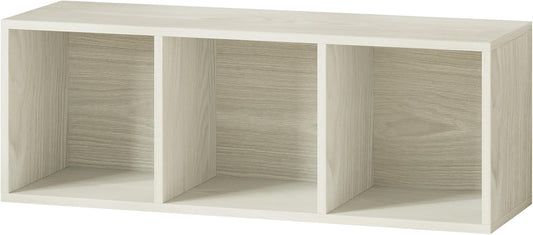 IOTXY DIY Modular Cube Bookcase - CubeXY Customizable Stackable Expandable Basic Shelving Units, 3-Cube Wooden Open Bookshelf for Fabric Storage Bin Organizer, Oak