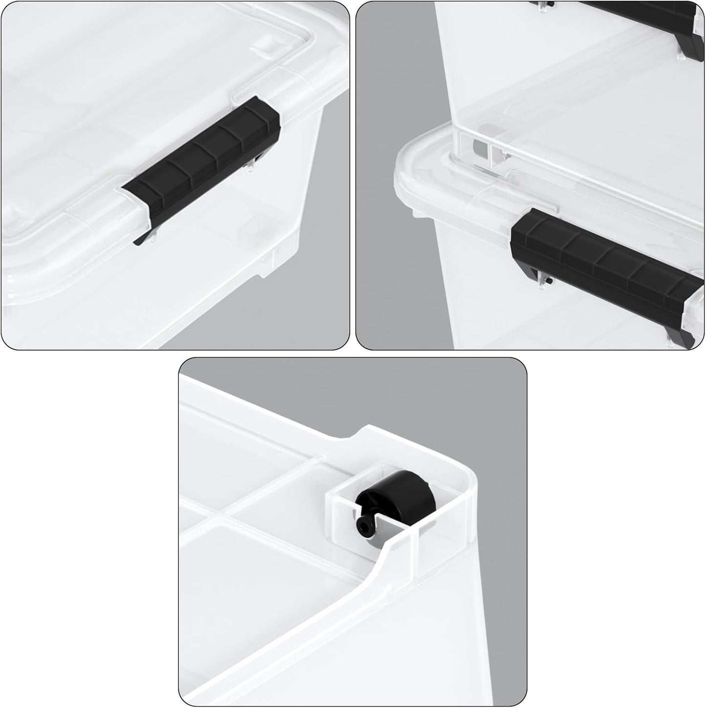 20 Quart Clear Under Bed Storage Box with Wheels, Plastic Under Bed Storage Bins, 4 Packs