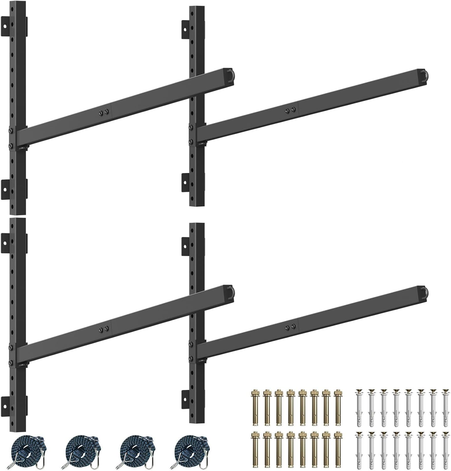 Kayak Storage Rack Heavy Duty, Adjustable Wall Mount Hanger for Indoor Garage & Outdoor Storage, Storage Rack for Kayak, Canoe, Surfboard & Paddle Board (Kayak Storage Rack Wall Mount 2)