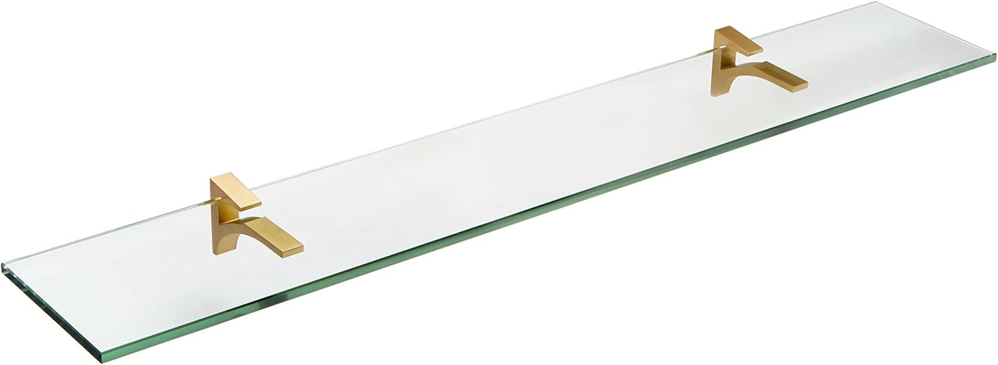 Spancraft Glass C-6x12-Brushed Bronze Cardinal Glass Shelf, Brushed Bronze, 6" x 12"