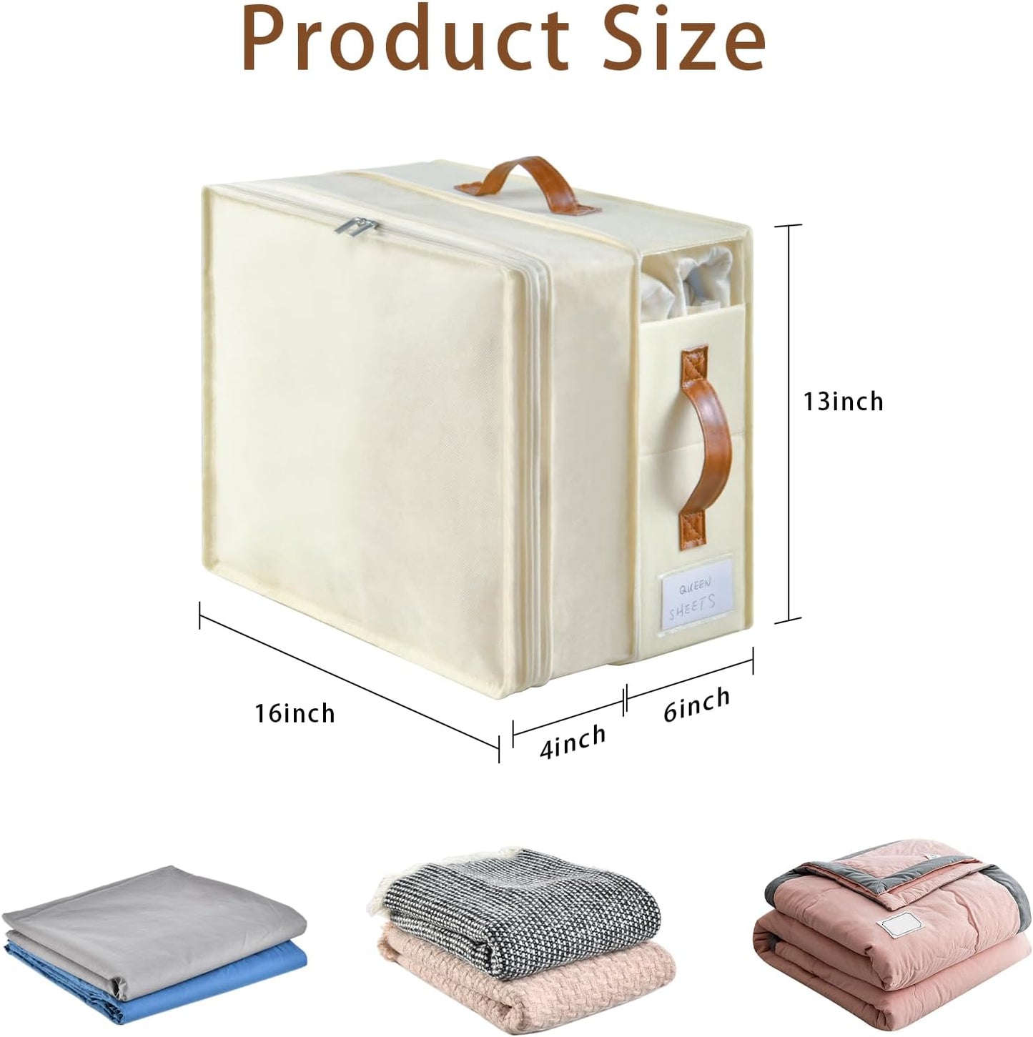 Bed Sheet Organizers and Storage, 8 Pack Linen Closet Organizers with Adjustable Zipper, Foldable Bedding Storage for Queen or King Size Bedsheets, Duvet Covers and Pillows