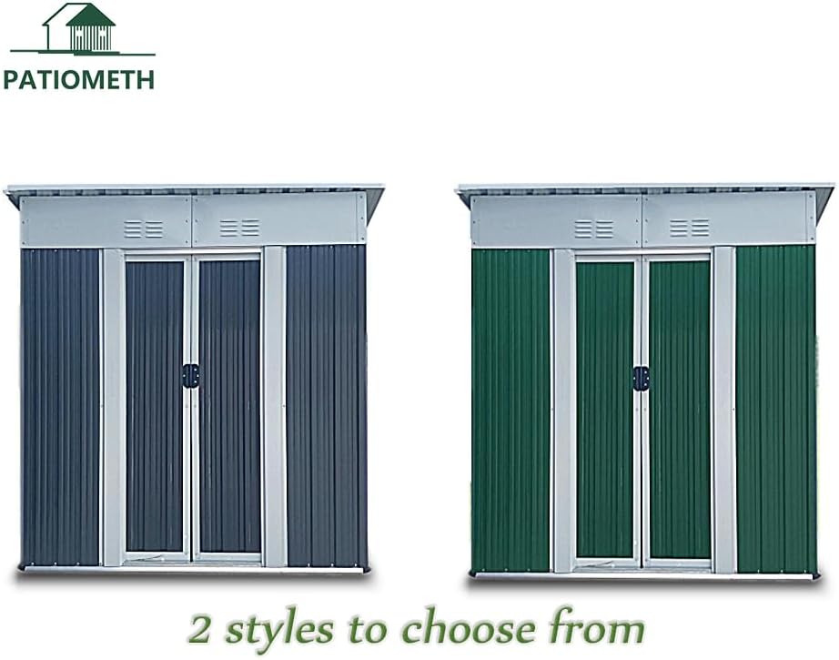 5' x 3' Outdoor Metal Storage Shed Outdoor Shed Galvanized Steel Garden Shed with Sliding Door and Window for Ventilation Storage Sheds House for Backyard Garden.（Grey）