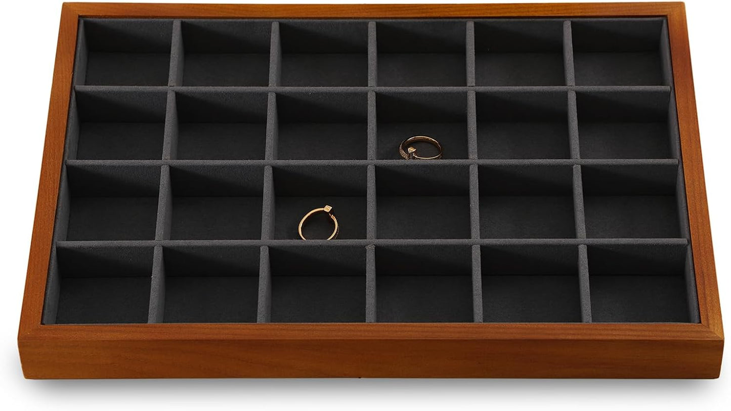 Earring Storage Tray, Wood Jewelry Organizer Tray,Black Stackable Jewelry Trays,Premium Wood Earring Display