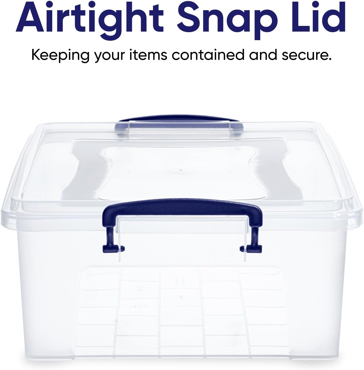Superio Storage Bins with Lids- Clear Boxes for Organizing, Stackable Plastic Containers- BPA Free, Non-Toxic, Odor Free, Organizer for Home, Office, Dorm (6 Pack, 22.7 Qt)