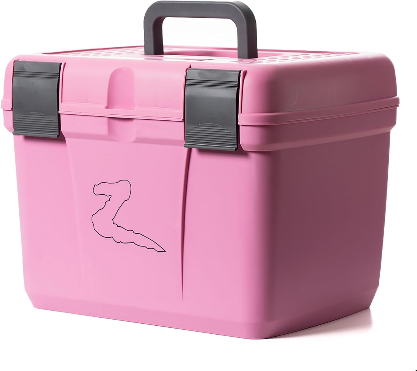 HORZE Smart Grooming Box for Horses, Dogs, Cats with Removable Tray | Non-Slip, Crack Resistant | 16" x 12" x 12" - Wild Rose Pink - One Size
