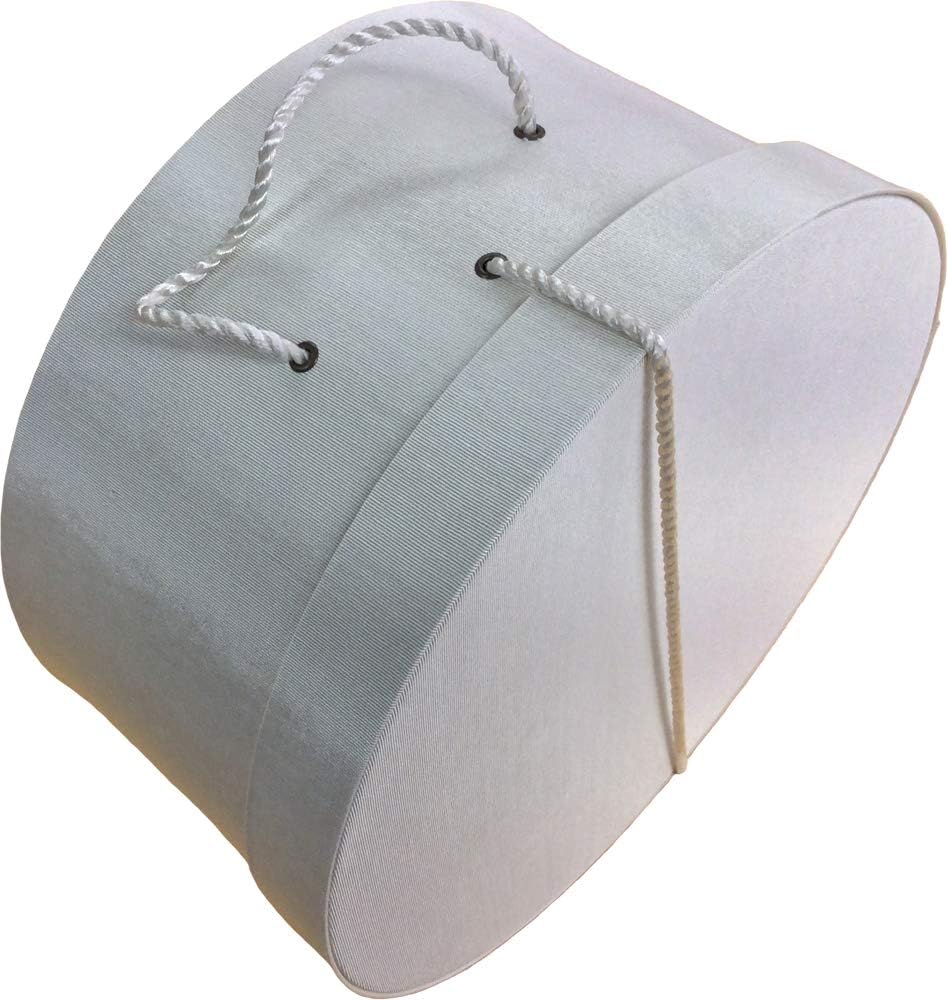 Sarah's Hat Boxes Classic Ivory Hat Box – 16.75" x 8.5" (Dia. x Ht.) Handmade in USA – Odorless Non-Toxic Adhesive, Cording Handle – Premium Storage for Hats & Accessories