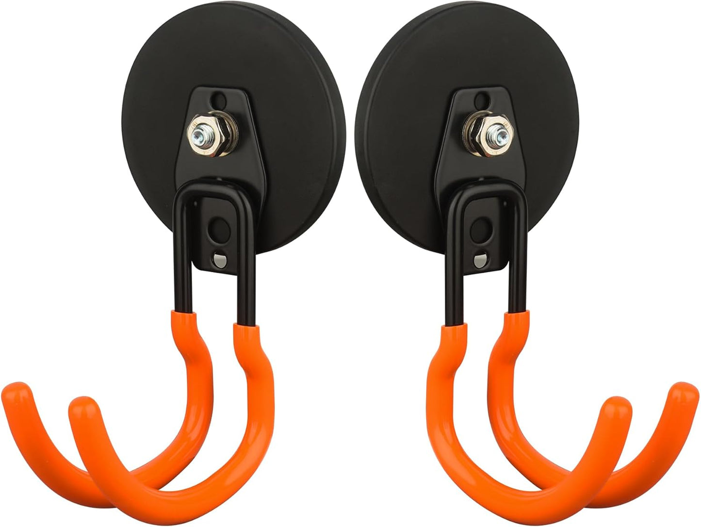 MUTUACTOR New Updated Heavy Duty Magnetic Hooks,40lbs 2-Pack Super Strong Magnetic Hooks for Hanging,Anti-Scratch Garage Magnets J-Hook for Organizing Heavy Impact Drivers Trailer Cord Garden Tools