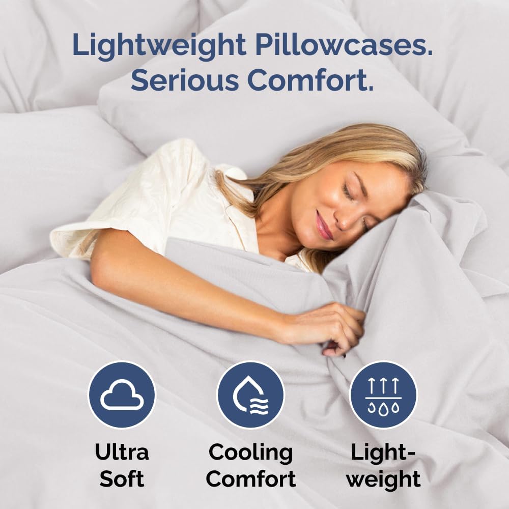 King Pillow Cases - 2 Pack - Super Soft Pillowcase Covers - Envelope Enclosure - Hotel Quality Pillow Protectors - Wrinkle Free, Shrink & Stain Resistant - Machine Washable - 20" x 40" (French Grey)