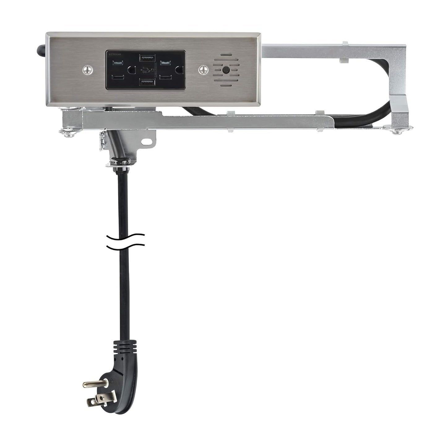 Docking Drawer Blade in-Drawer Outlet, Integrated Safety Shutoff, (2) USB-A & (2) 15 amp AC, Stainless Steel