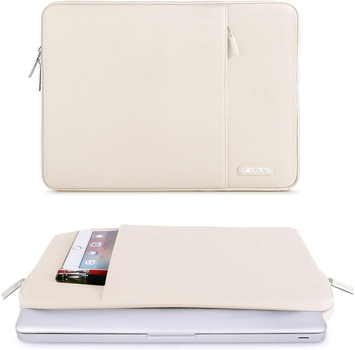 MOSISO Laptop Case 13.3 inch, 13-13.3 inch Laptop Sleeve Compatible with MacBook Air/Pro 13/Pro 14 M5 M4 M3 M2 M1, HP Dell ASUS Lenovo,Polyester Vertical Computer Sleeve Bag with Pocket, Sand