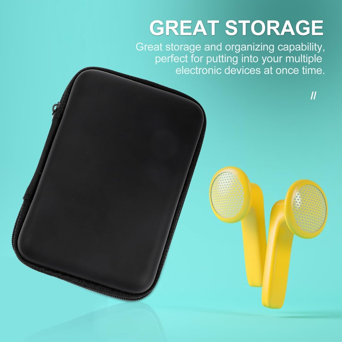 2pcs Compact Electronic Travel Organizer Cable Bag Shockproof Cord Storage Pouch Portable Holder for Electronics Accessories