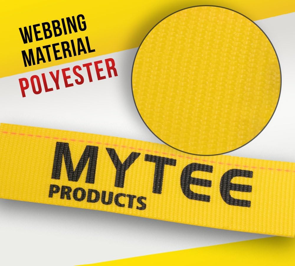 Mytee Products 2" x 98.5" Pallet Rack Safety Straps - 2400 lbs Breaking Strength - Yellow Polyester - Fits 8 ft Pallet Bay