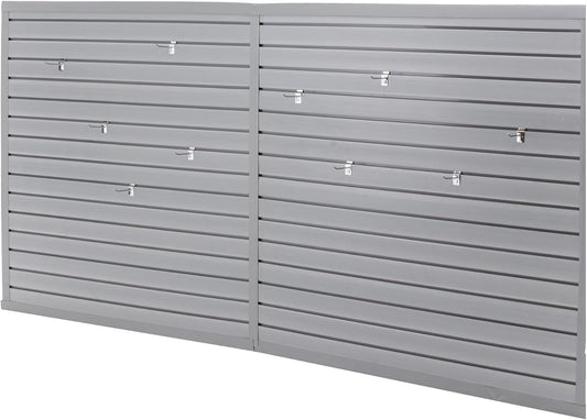 Slat Wall Paneling 8x4 FT, PVC SlatWall Panels Garage Organizer Storage System with Hooks & Accessories, Heavy Duty Wall Mounted Rack