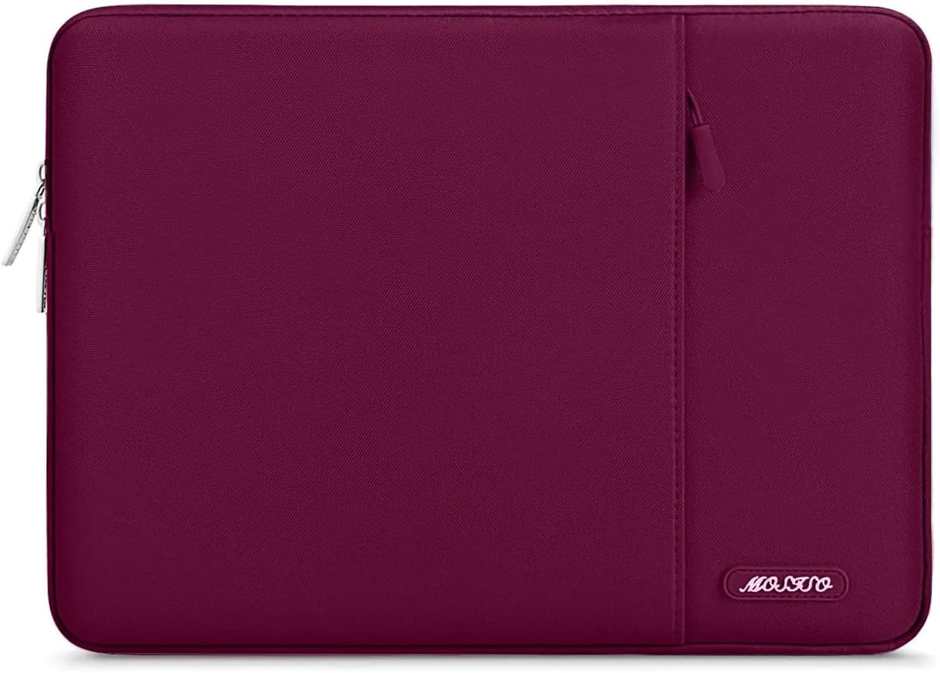 MOSISO Laptop Case 13.3 inch, 13-13.3 inch Laptop Sleeve Compatible with MacBook Air/Pro 13/Pro 14 M5 M4 M3 M2 M1, HP Dell ASUS Lenovo,Polyester Vertical Computer Sleeve Bag with Pocket, Wine Red